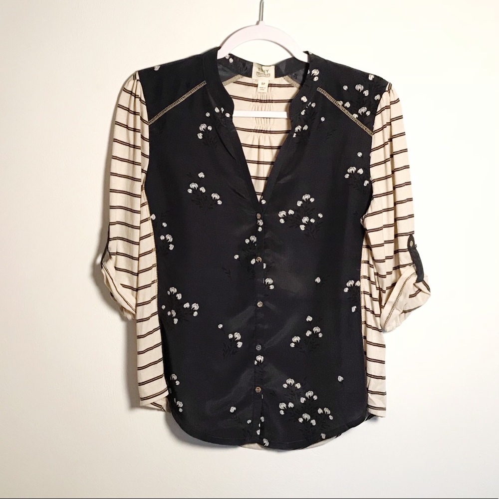 Anthropologie | multi-patterned top petite small